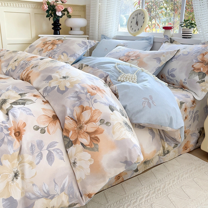 91家纺网 家纺一手货源 找家纺 元元被芯 2025新款40支13372全棉印花全棉四件套 梦湘