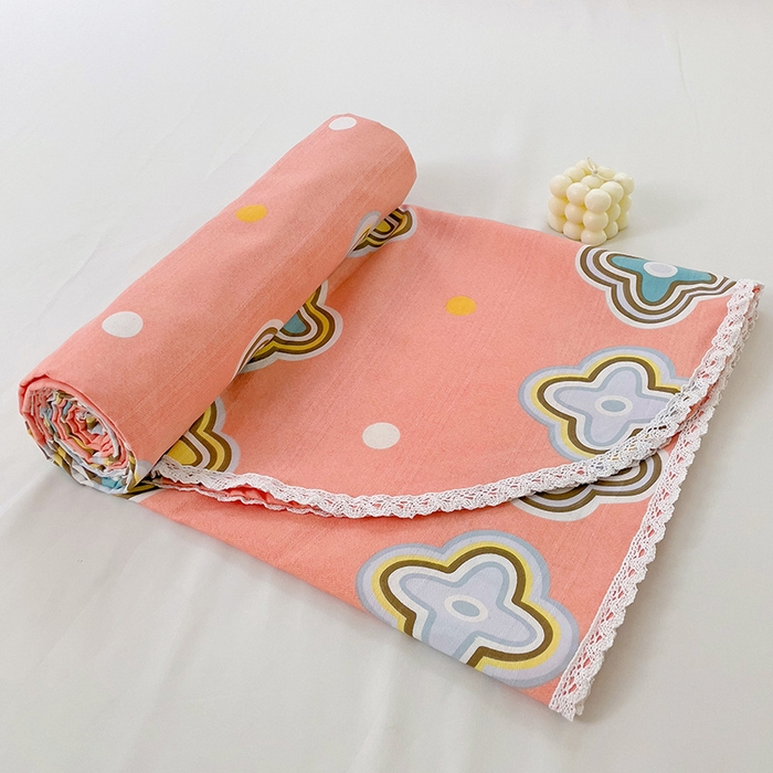 91家纺网 家纺一手货源 找家纺 2025春夏新品鱼骨棉老粗布凉席 四叶草-玉