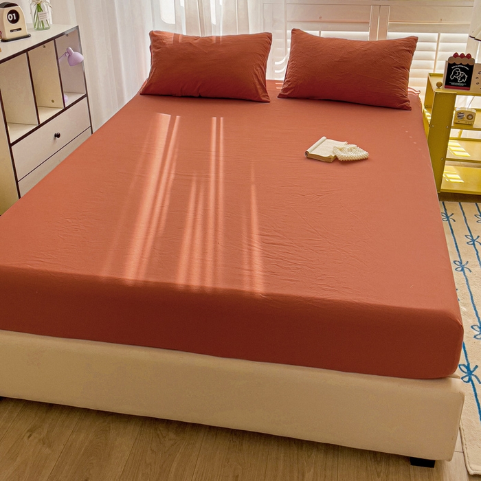 91家纺网 家纺一手货源 找家纺 仟人梦 2025新款纯色床笠 焦糖