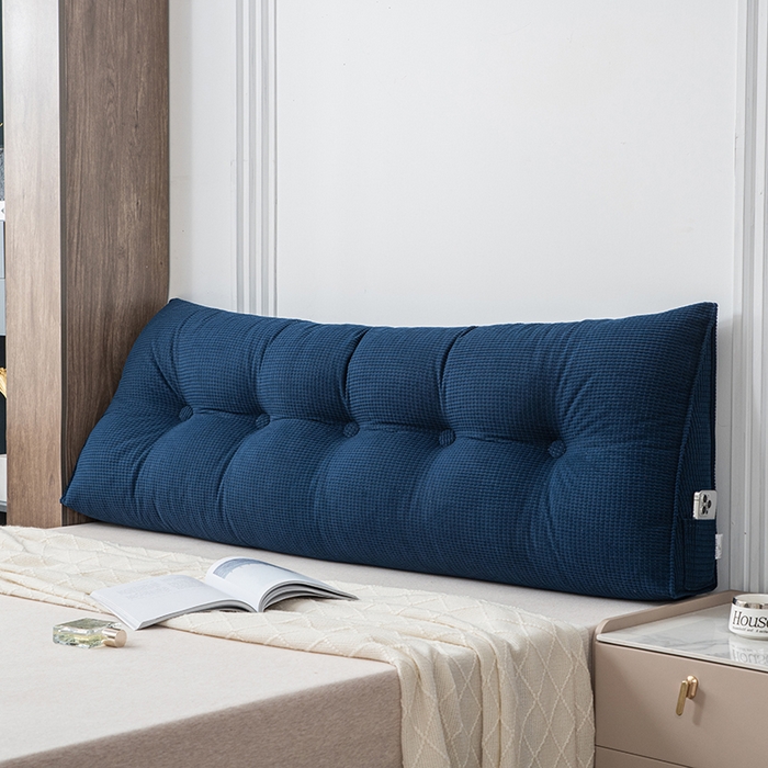 91家纺网 家纺一手货源 找家纺 美达人 2025新款玉米绒三角靠垫 柏林蓝-玉米绒