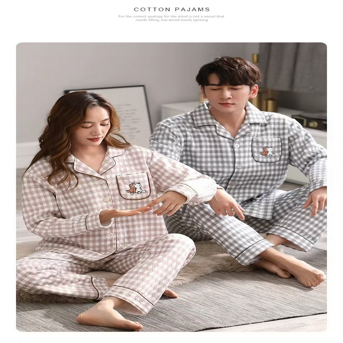 91家纺网 家纺一手货源 找家纺 （总）洛兰沙家居馆【只代发】【只代发】 纯棉夹层情侣家居服