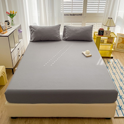 仟人梦 2025新款纯色床笠 银灰