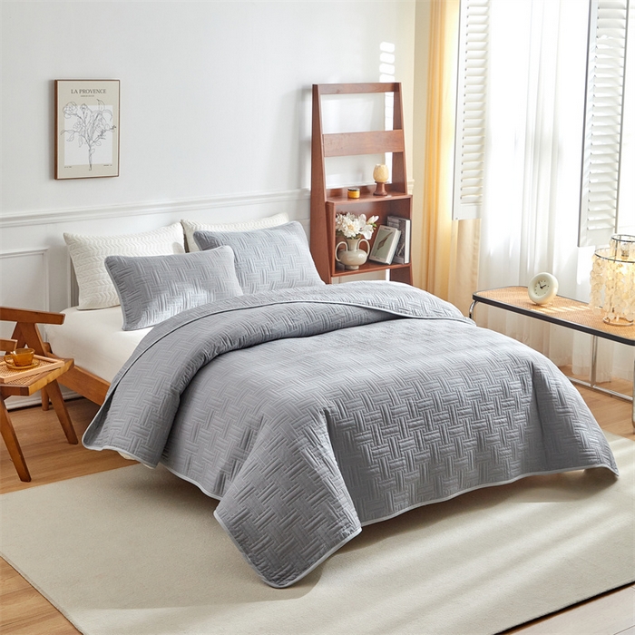 91家纺网 家纺一手货源 找家纺 温宁家纺 2025新款枕套 横竖格银灰