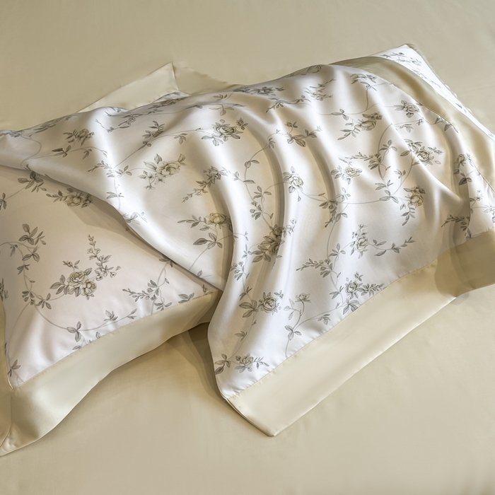 91家纺网 家纺一手货源 找家纺 2025春夏新款简奢款嵌绳莱赛尔数码印花夏被四件套单夏被床笠床单款 云芷