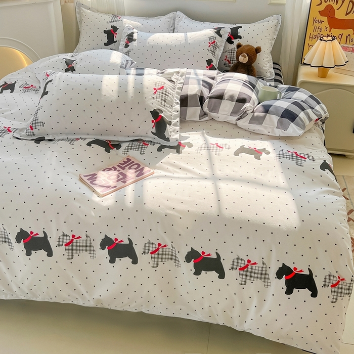 91家纺网 家纺一手货源 找家纺 梦卓家纺 2025新款亲肤芦荟棉单被套 格子汪