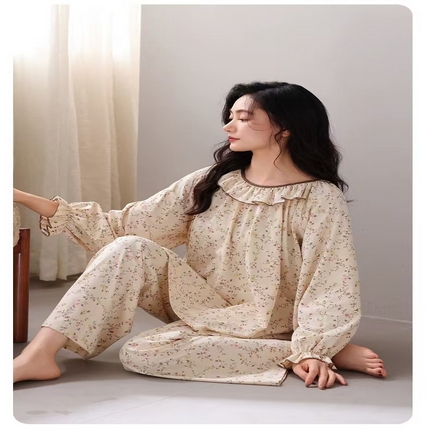 91家纺网 家纺一手货源 找家纺 （总）洛兰沙家居馆【只代发】【只代发】 拉架棉菲边款家居服