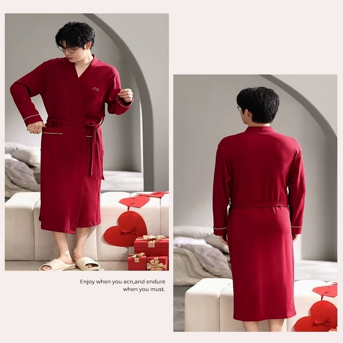 91家纺网 家纺一手货源 找家纺 （总）洛兰沙家居馆【只代发】【只代发】 拉架棉婚庆睡袍家居服