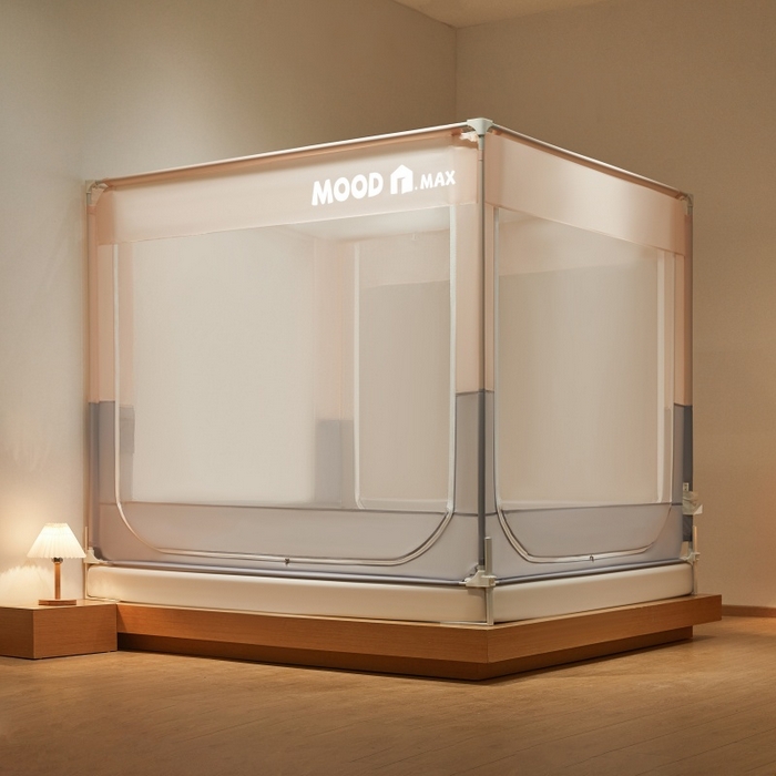 91家纺网 家纺一手货源 找家纺 卓尔居2025新款成人坐床外穿蚊帐-mood.max max.浅粉