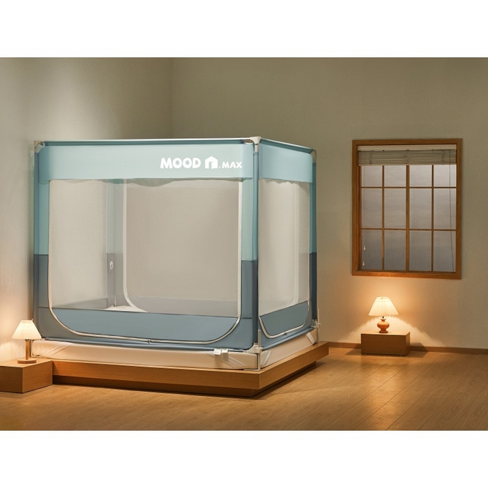 91家纺网 家纺一手货源 找家纺 卓尔居2025新款成人坐床外穿蚊帐-mood.max max.浅蓝