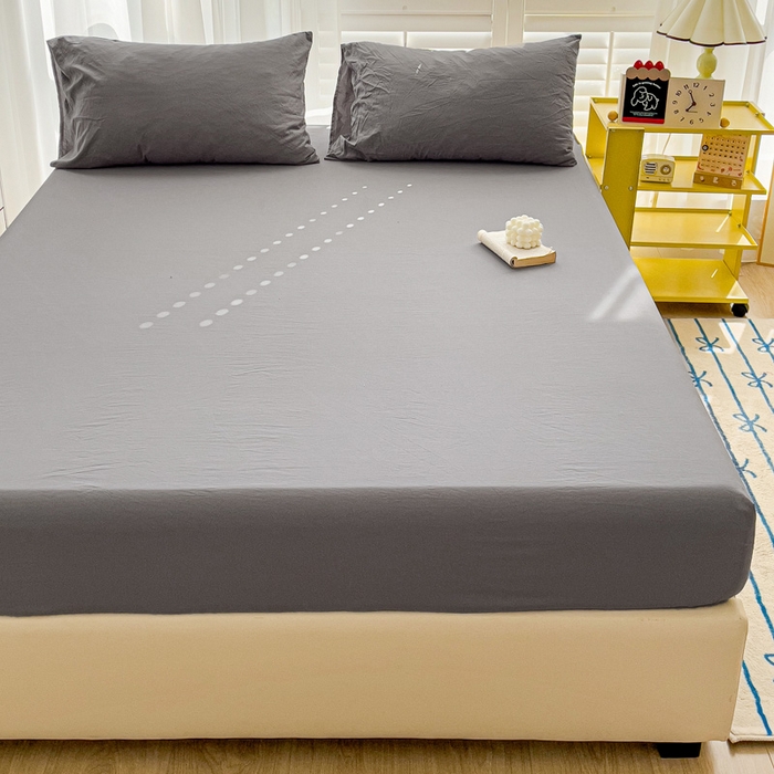 91家纺网 家纺一手货源 找家纺 仟人梦 2025新款纯色床笠 银灰