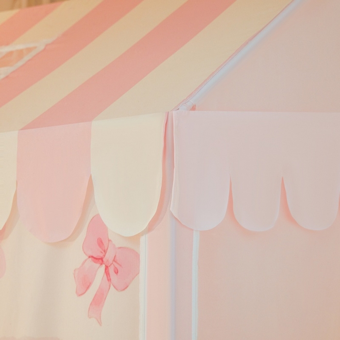 91家纺网 家纺一手货源 找家纺 卓尔居2025新款儿童小房子坐床式防摔蚊帐螺纹碳素钢支架梦幻 梦幻星屋-粉