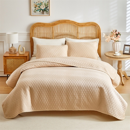 温宁家纺 2025新款枕套 花瓣米色