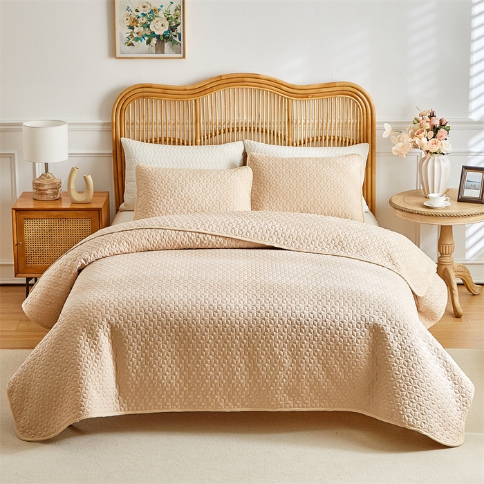 91家纺网 家纺一手货源 找家纺 温宁家纺 2025新款枕套 花瓣米色