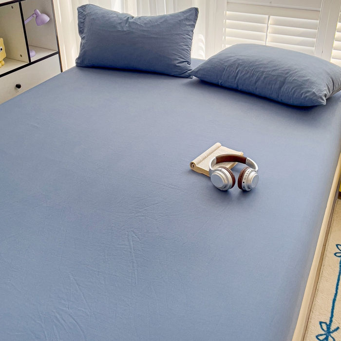 91家纺网 家纺一手货源 找家纺 仟人梦 2025新款纯色床笠 雾兰