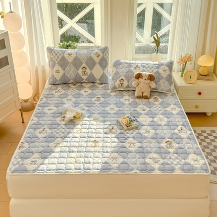 91家纺网 家纺一手货源 找家纺 （总）鸣升家纺 2025新款全棉印花床垫