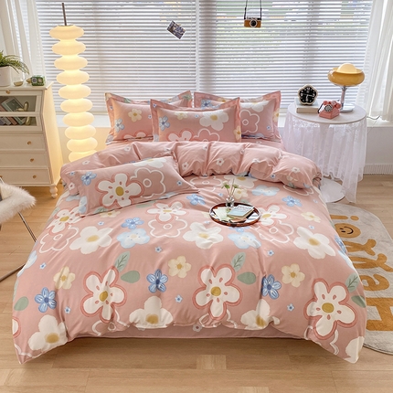 91家纺网 家纺一手货源 找家纺 铭浩 2025新款磨毛植物羊绒四件套