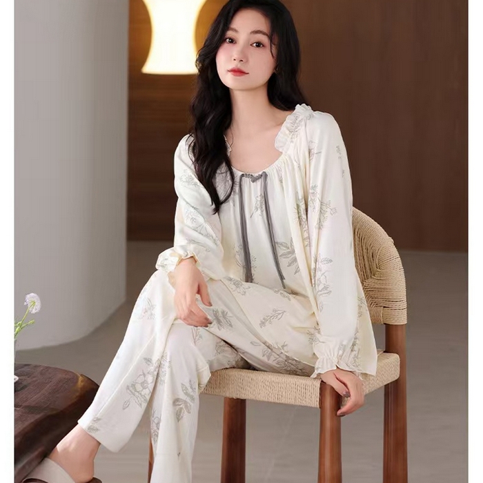 91家纺网 家纺一手货源 找家纺 （总）洛兰沙家居馆【只代发】【只代发】 拉架棉菲边款家居服