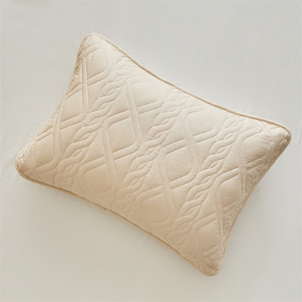 91家纺网 家纺一手货源 找家纺 温宁家纺 2025新款枕套 菱形格米色