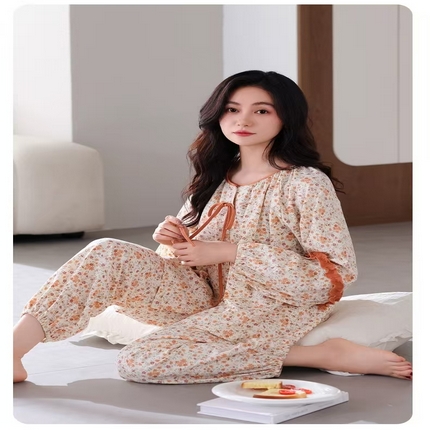 91家纺网 家纺一手货源 找家纺 （总）洛兰沙家居馆【只代发】【只代发】 拉架棉菲边款家居服