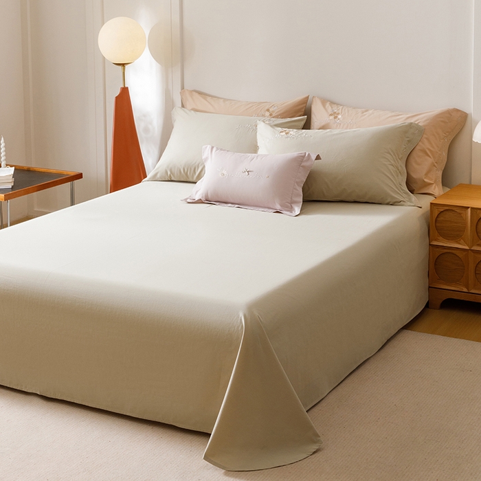 91家纺网 家纺一手货源 找家纺 艾莱家纺 2025新款A类水洗棉加厚绣花四件套-栀夏 栀夏-暮光绿