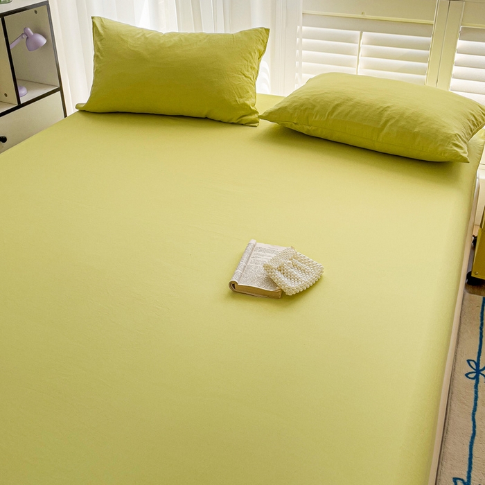 91家纺网 家纺一手货源 找家纺 仟人梦 2025新款纯色床笠 果绿