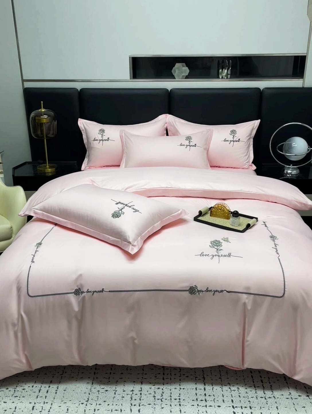 91家纺网 家纺一手货源 找家纺 （总）2025春夏新款春夏新品水洗天丝棉轻奢刺绣四件套-芸伊