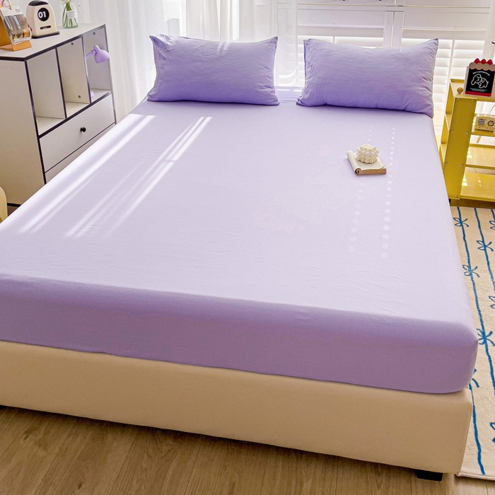 91家纺网 家纺一手货源 找家纺 仟人梦 2025新款纯色床笠 浅紫