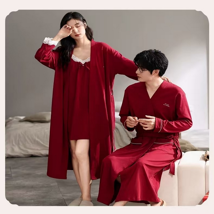 91家纺网 家纺一手货源 找家纺 （总）洛兰沙家居馆【只代发】【只代发】 拉架棉婚庆睡袍家居服