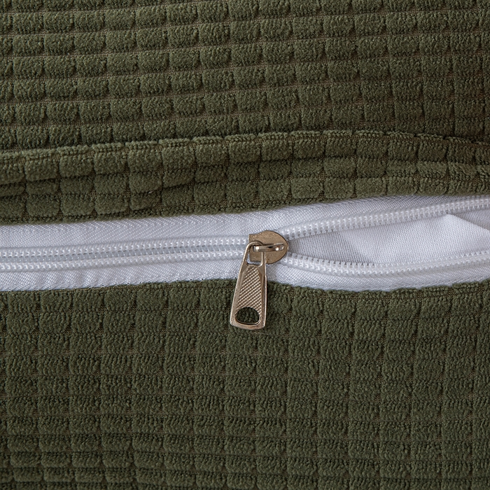 91家纺网 家纺一手货源 找家纺 美达人 2025新款玉米绒三角靠垫 橄榄绿-玉米绒