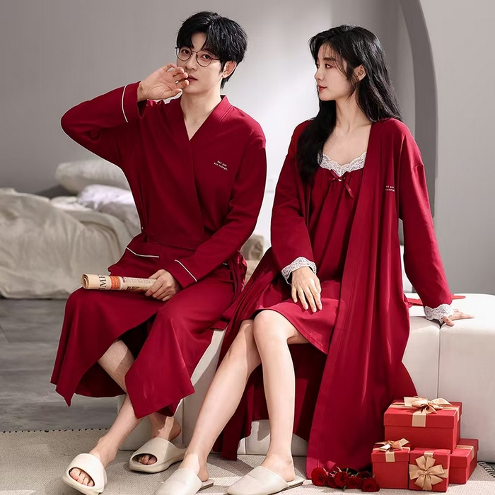 91家纺网 家纺一手货源 找家纺 （总）洛兰沙家居馆【只代发】【只代发】 拉架棉婚庆睡袍家居服