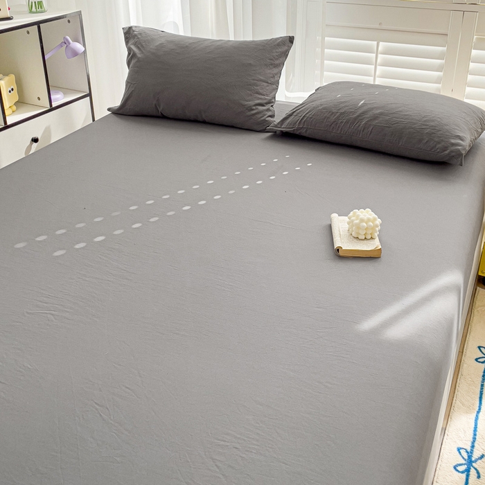 91家纺网 家纺一手货源 找家纺 仟人梦 2025新款纯色床笠 银灰