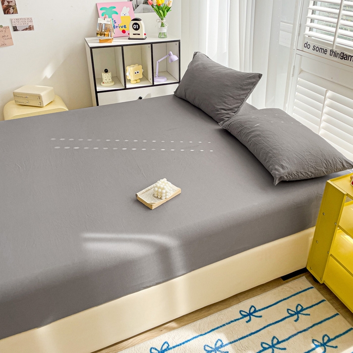 91家纺网 家纺一手货源 找家纺 仟人梦 2025新款纯色床笠 银灰