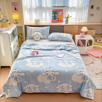 木堇家居 2025三丽鸥针织棉麻绳大豆夏被 朋友大耳狗