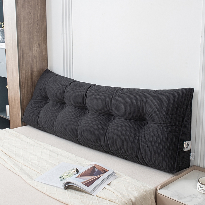 91家纺网 家纺一手货源 找家纺 美达人 2025新款玉米绒三角靠垫 星云黑-玉米绒