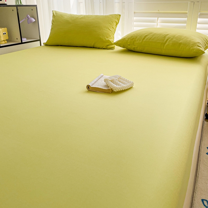 91家纺网 家纺一手货源 找家纺 仟人梦 2025新款纯色床笠 果绿