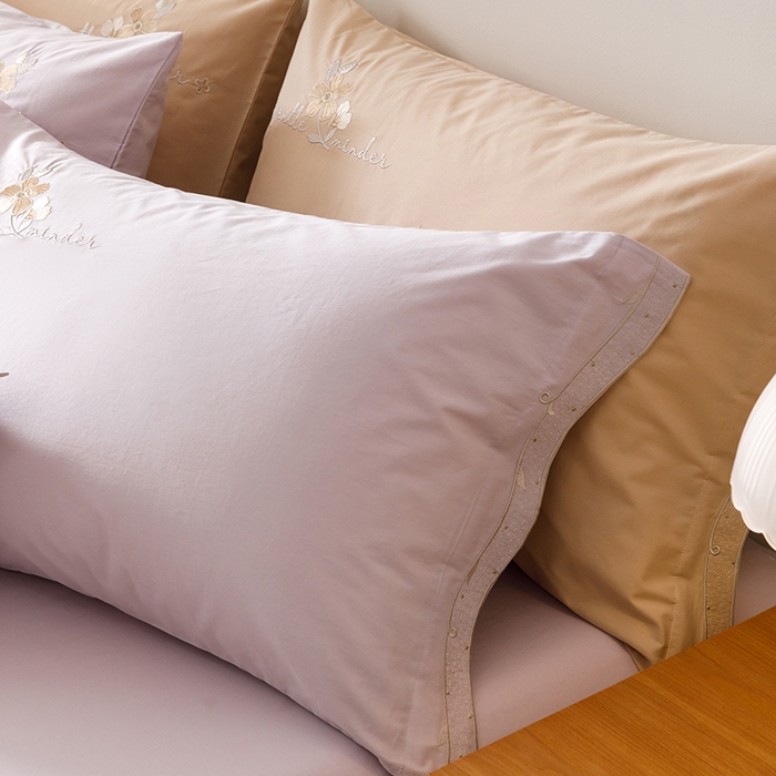 91家纺网 家纺一手货源 找家纺 艾莱家纺 2025新款A类水洗棉加厚绣花四件套-栀夏 栀夏-青叶紫