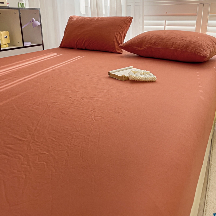 91家纺网 家纺一手货源 找家纺 仟人梦 2025新款纯色床笠 焦糖