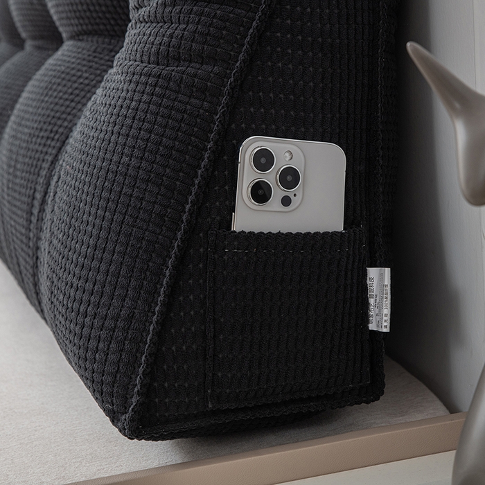 91家纺网 家纺一手货源 找家纺 美达人 2025新款玉米绒三角靠垫 星云黑-玉米绒