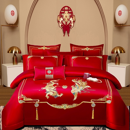 91家纺网 家纺一手货源 找家纺 （总）蒂爵2025新款婚庆四件套A版长绒棉绣花 B版100长绒棉（加大+20元）			