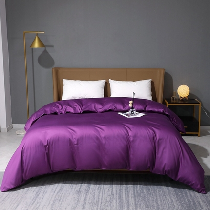 91家纺网 家纺一手货源 找家纺 （总）晶缦家纺 2025新款全棉纯棉50支双股贡缎长绒棉纯色单品被套