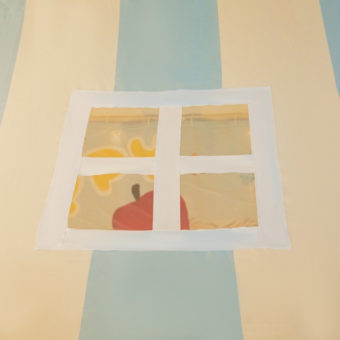 91家纺网 家纺一手货源 找家纺 卓尔居2025新款儿童小房子坐床式防摔蚊帐螺纹碳素钢支架梦幻 梦幻星屋-黄