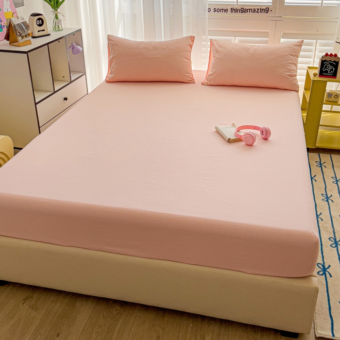 91家纺网 家纺一手货源 找家纺 仟人梦 2025新款纯色床笠 玉色