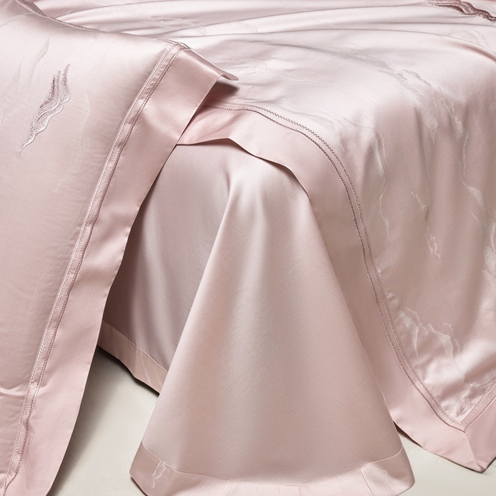 91家纺网 家纺一手货源 找家纺 （总）榻尚家居 2025新款天丝棉提花加绣花工艺款床品四件套-山岚夏梦