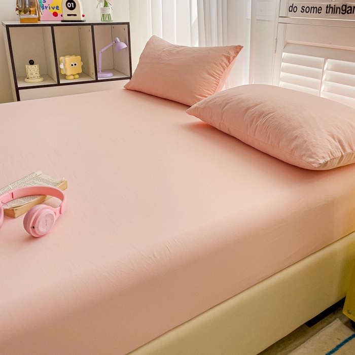 91家纺网 家纺一手货源 找家纺 仟人梦 2025新款纯色床笠 玉色