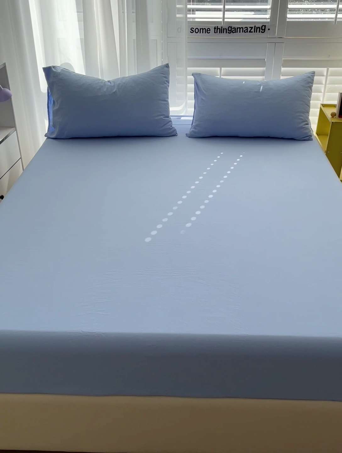 91家纺网 家纺一手货源 找家纺 仟人梦 2025新款纯色床笠 天蓝