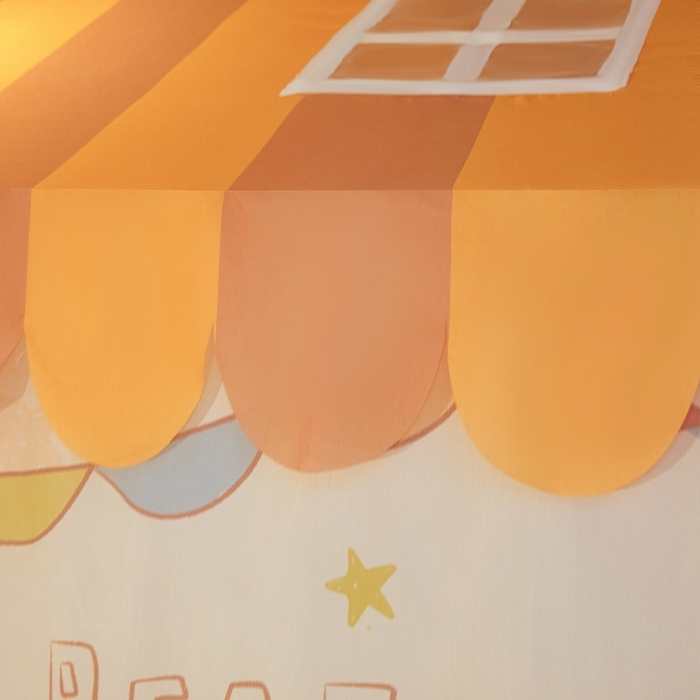 91家纺网 家纺一手货源 找家纺 卓尔居2025新款儿童小房子坐床式防摔蚊帐螺纹碳素钢支架梦幻 梦幻星屋-橘