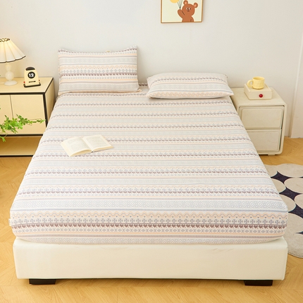 首爱家纺 2025新款锦柔老粗布印花床笠 波西米亚