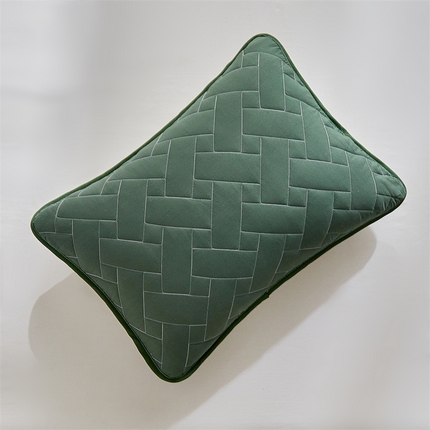 91家纺网 家纺一手货源 找家纺 温宁家纺 2025新款枕套 长方格绿色