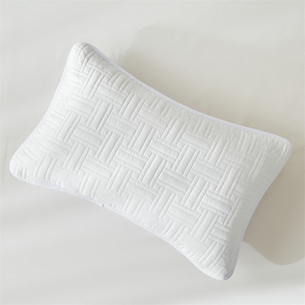 温宁家纺 2025新款枕套 横竖格白色