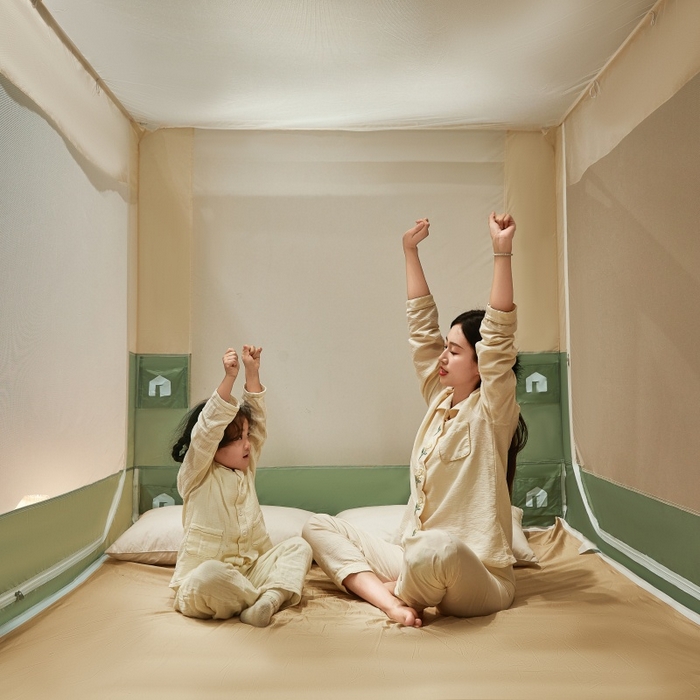 91家纺网 家纺一手货源 找家纺 卓尔居2025新款成人坐床外穿蚊帐-mood.max max.浅绿